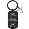 Creative Minimalist Keychain Spanish Key Pendant Metal Stainless Steel Laser Key Ring Stainless Steel Keychain for Backpack Bag Pendant