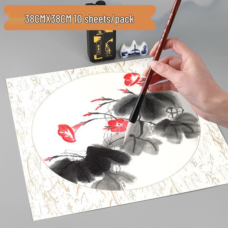 Mali 230g Glossy Round Chinese Painting & Calligraphy Paper, Semi-Raw Thickened Hemp Xuan for Gongbi & Calligraphy