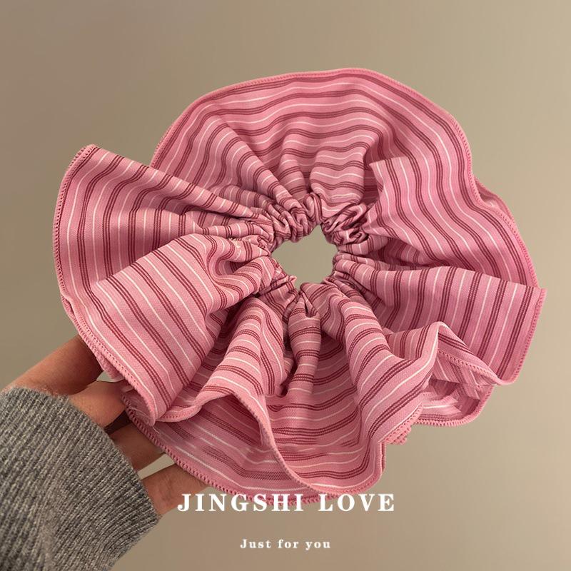 Korean Polka Dot Pleated Scrunchie Ballet-Style Lace Hair Tie