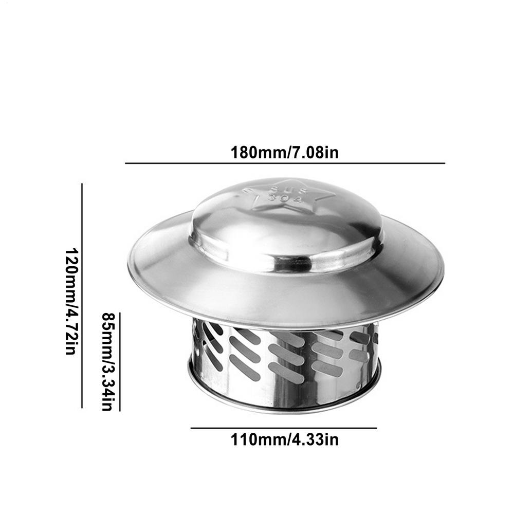 Regenschirm Kaminhut Kappe Abluftrohr Regenwasserkappe Wasserdichte Rohrabdeckung Frischluft Abluftrohrkappe Dachhaube PVC Rohrkappe