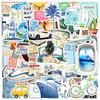 10/30/50pcs Creative Watercolor Travel Life Stickers Aesthetic Cartoon Sticker Scrapbook Phone Luggage Graffiti Decals