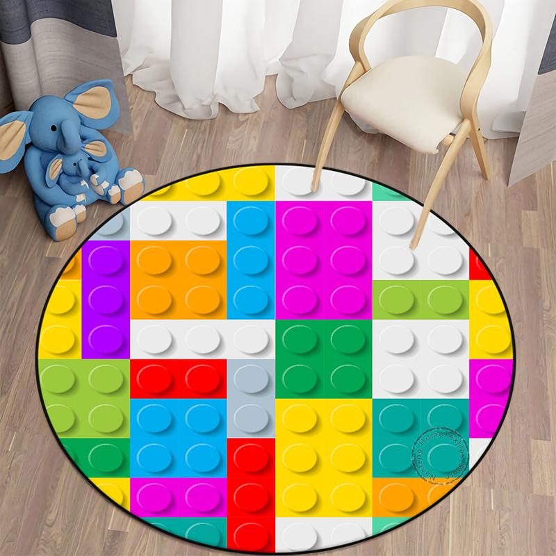 3D Hole Round Carpet Floor Mat Cushion Area Rug Living Room Carpet Table Mat Polyester Children's Room Decor Door Mat