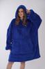 Bluza Koc Oversize Kocobluza Pluszowa 2W1 Szlafrok Z Kapturem Duża Gruba