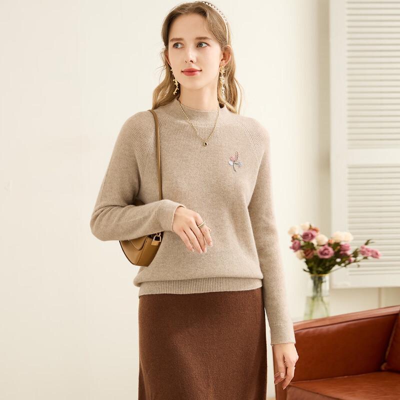 Женский джемпер TUHUANG, 100% кашемир, с вышивкой L