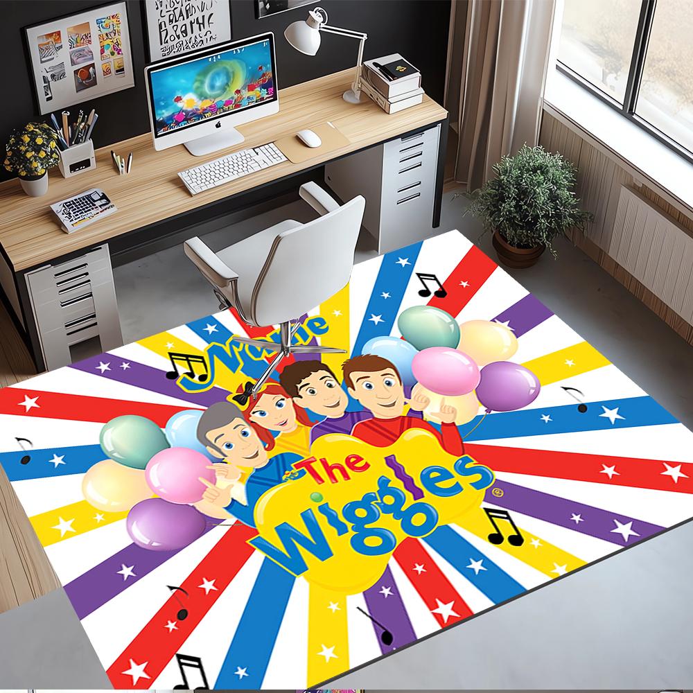 Custom Name The Wiggles Printed Carpet,Rug for Office Chair Living Room Bedroom Kitchen Room Decor Gifts.