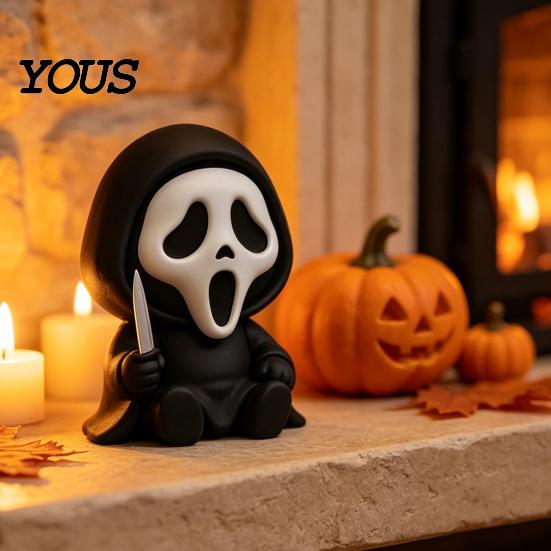 Desktop Gothic Decor Mini Screaming Skeleton Figurine, 3D Printed Collectible Dark Aesthetic Ornament, Creepy Statue for Shelf Durable PLA Figure