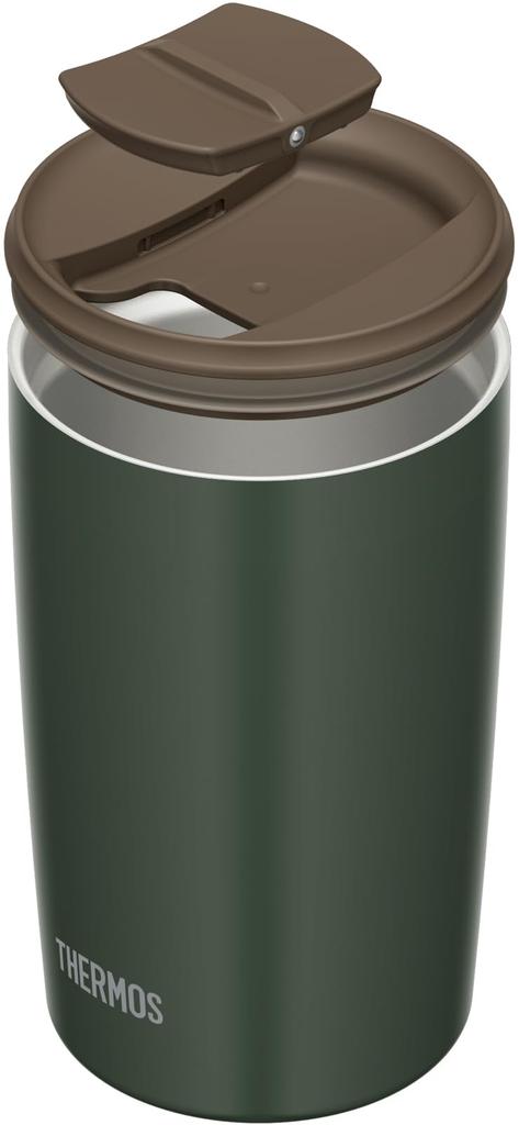 Thermos Vakuumisolierter Becher mit Deckel, 400 ml, Waldgrün, FG JDP-401