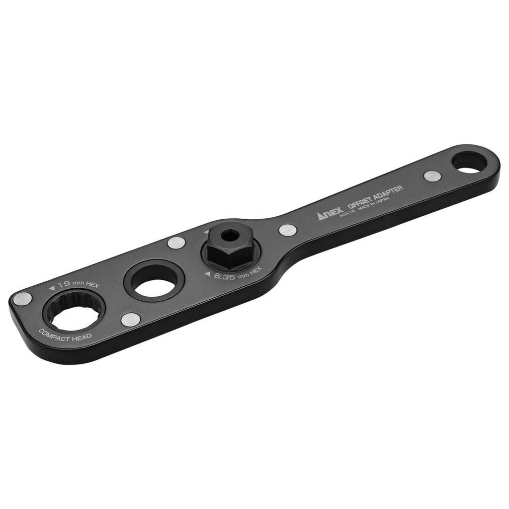 ANEX Offset 19mm tightening bolts in tight Perfect for tight nut and and for and Adapter, (AOA-19) [For spaces] - spaces, screwdrivers, straight,