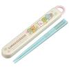 Skater Kids' Chopsticks and Case Set, 16.5cm, for Bento Boxes, Antibacterial, Easy-to-Open Slide Typ