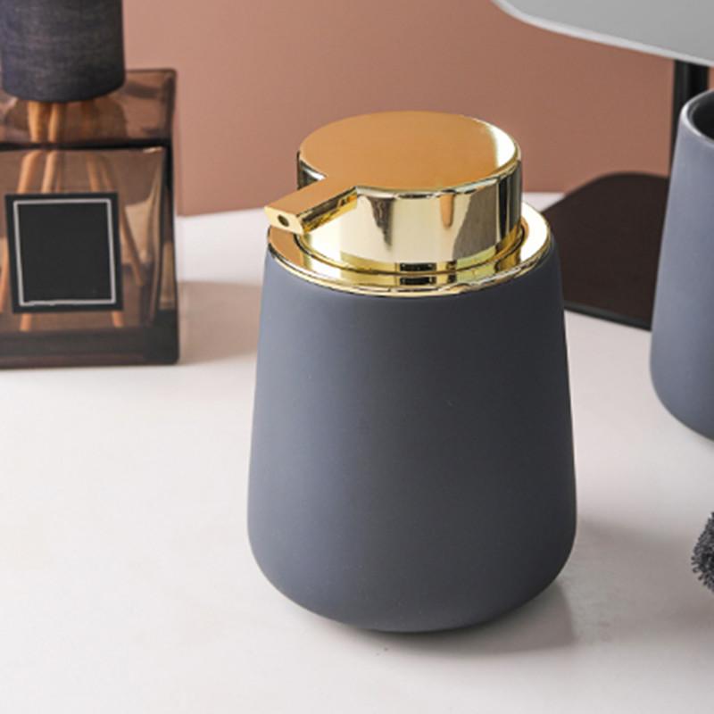Ceramic Matte Soap Dispenser Lotion Dispensing Bottle Lovers Mouthwash Cup Toothbrush Holder Washing Tools Bottle Bathroom Set