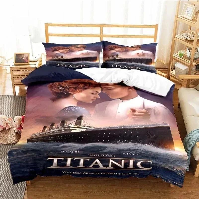 Movie Titanics Bedding Set Boys Girls Twin Queen Size Duvet Cover Pillowcase Bed Boys Adult Fashion Home Textileextile