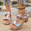 Fashion New Women's Open Toe Chunky Heel Sandals Summer Retro Heeled Shoes for Women Sandals Outdoor Casual Women's Platform Shoes