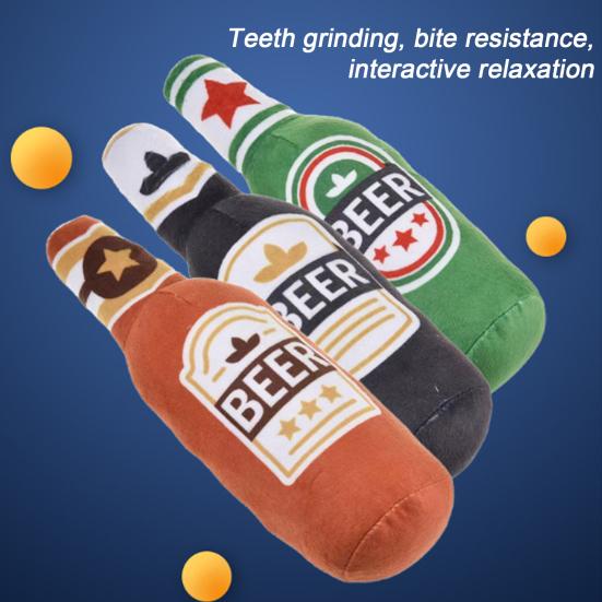 Pet Toy Vodka Whisky Bottle Design Pet Chew Teething Toy with Built-in Squeaker Chew-Resistant Tear-Resistant Pet Supplies