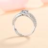 Hot Selling 8-Character Twisted 1CT Moissanite Diamond Brilliant Cut 925 Sterling Silver Ring