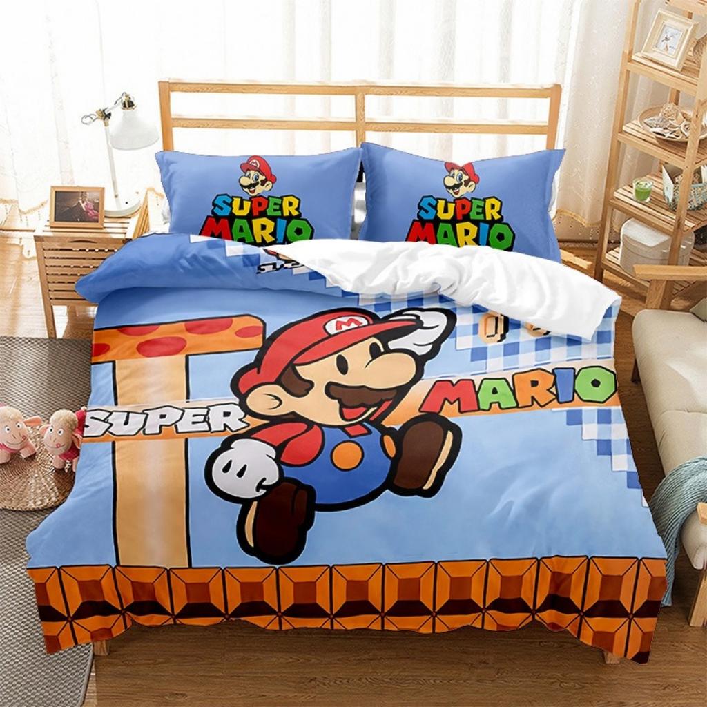 3D Teens Anime Duvet cover Super Mario unisex duvet cover and pillowcase Bedroom bed decoration children's room gift