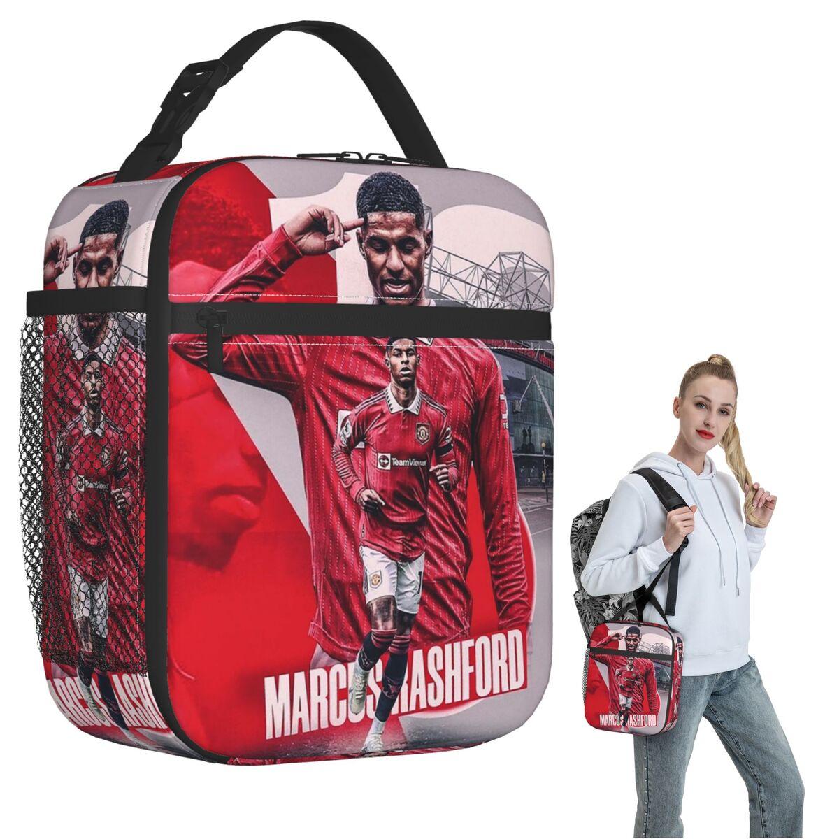 Marcus Rashford New Goal Celebration Insulated Lunch Bag for Women Kids Leakproof Food Boxes Thermal Lunch Box Tote One Size