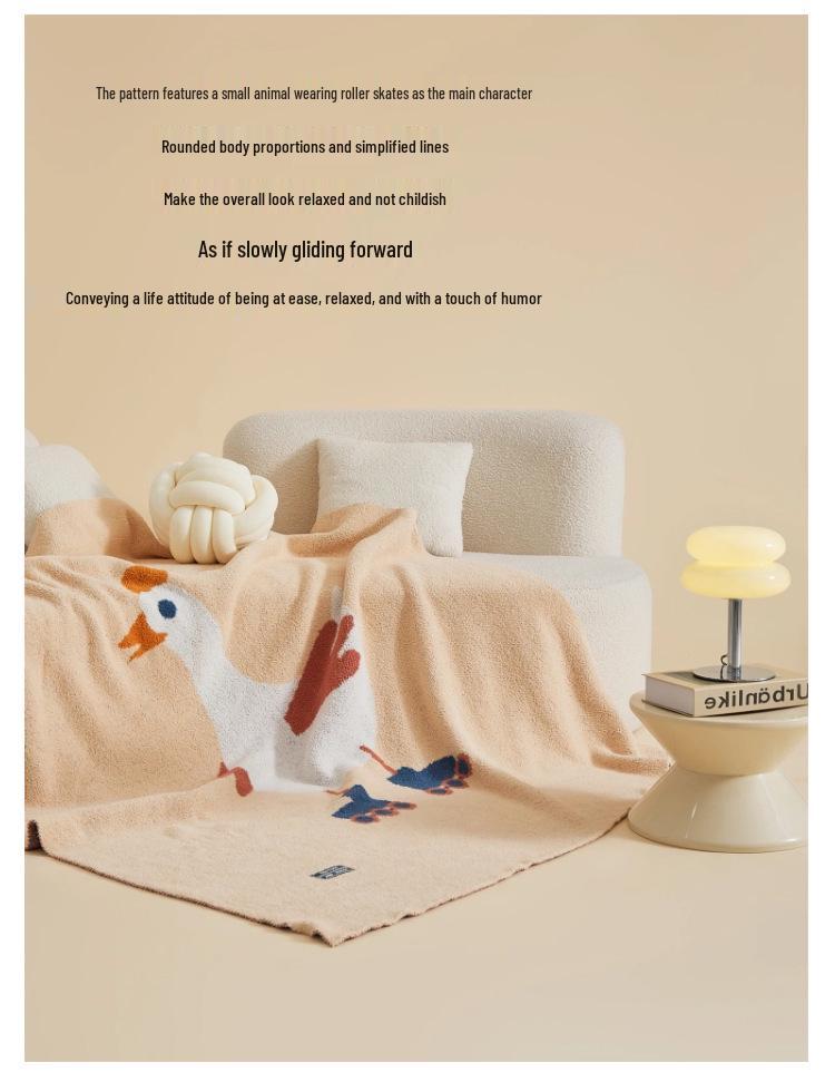 Ruijing Little Goose Knit Blanket - Multi-purpose Decorative Blanket for Office, Nap, and Sofa.