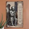 Christian Knight Metal Sign Scripture Prayer Wall Art Home Church Decor Gift