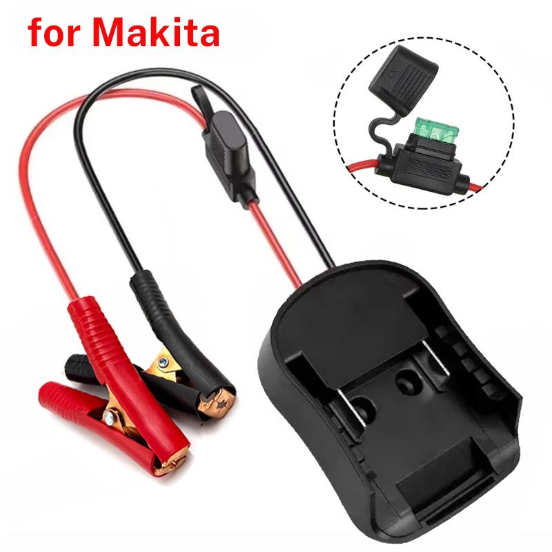 Igniter Jump Starter for Makita DeWalt Milwaukee 18V Battery Car Booster Cable with Fuse Automotive Emergency Power DIY Adapter