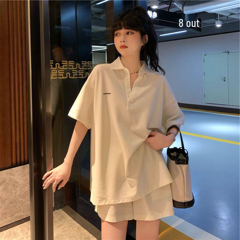 

Summer Sportswear Set: Casual Shorts & Polo Shirt - Student Salt Style XXL
