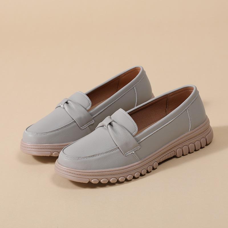 

Женские осенние туфли-дутики на мягкой подошве на одном ремешке, универсальные повседневные нескользящие для мам 40 серый