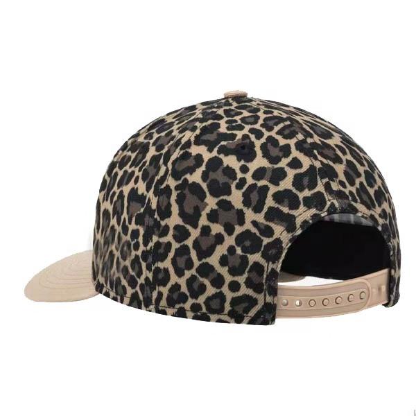 New Brand Quality Sublimation Leopard Camo Print Custom Snapback Cap Two Tone Embroidered Baseball Hats