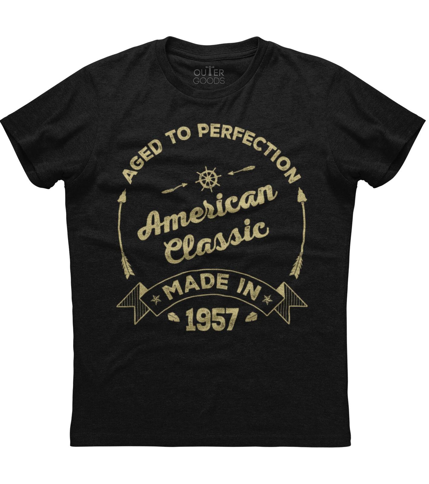 American Classic Made in 1957 Mens Short Sleeve New Cotton Black T-shirt XL