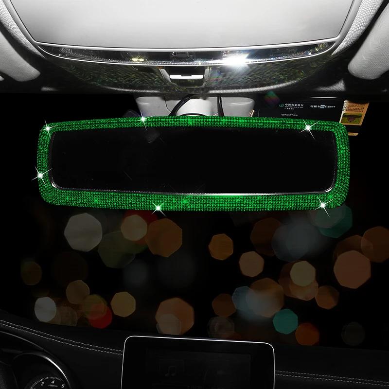 Shiny Diamond Crystal Car Interior Rearview Mirror Glitter Rhinestone Auto Rear View HD Mirror Bling Car Accessories for Women