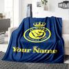 Name Custom Al-Nassr Print Flannel Blanket High Quality Warm Comfortable Cover for All Seasons Perfect for Gifts Home Decor