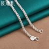 4mm Round Box Chain Necklace Bracelet Set For Woman Man Wedding Engagement Jewelry