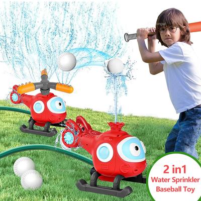 2 In 1 Water Sprinkler Baseball Toy for Kid Baseball Toy Water Game 360° Roating Spray Outdoor Play for Lawn Backyard Pool Party