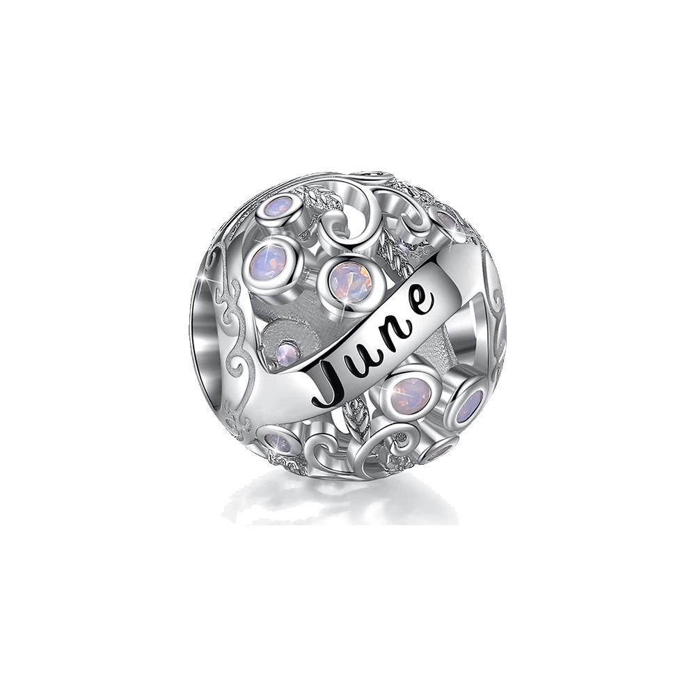 

Оригинальный Светло-голубой Циркон Круглый Сердце Двенадцать Месяцев Май Июнь Бусина Подходит для Браслета Медь Женский DIY Изысканный Подарок Аксессуар