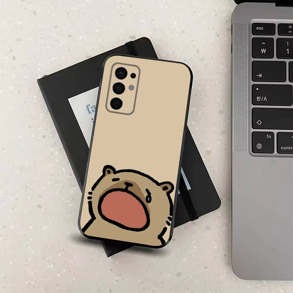 Cute Capybara Cartoon Phone Case For Samsung Galaxy A73,31,32,72,41,J7,8,9,53,52,71,22,Note Soft Black Silicone Cover
