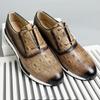 Fashion 2025 Fashion Luxury Designer Mens Oxfords Shoes Natural Cow Leather Crocodile Print Shoes B17
