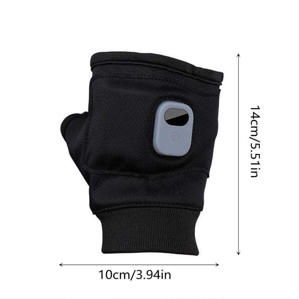 Heizhandschuhe Wiederaufladbar Winter Warm USB Elektrische Heizhandschuhe Fingerlos Handwärmer Thermisch für Sport Skihandschuhe