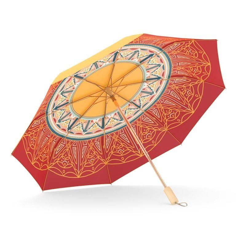 Chinese double-layer sun-protective umbrella, sun umbrella for shading and UV protection