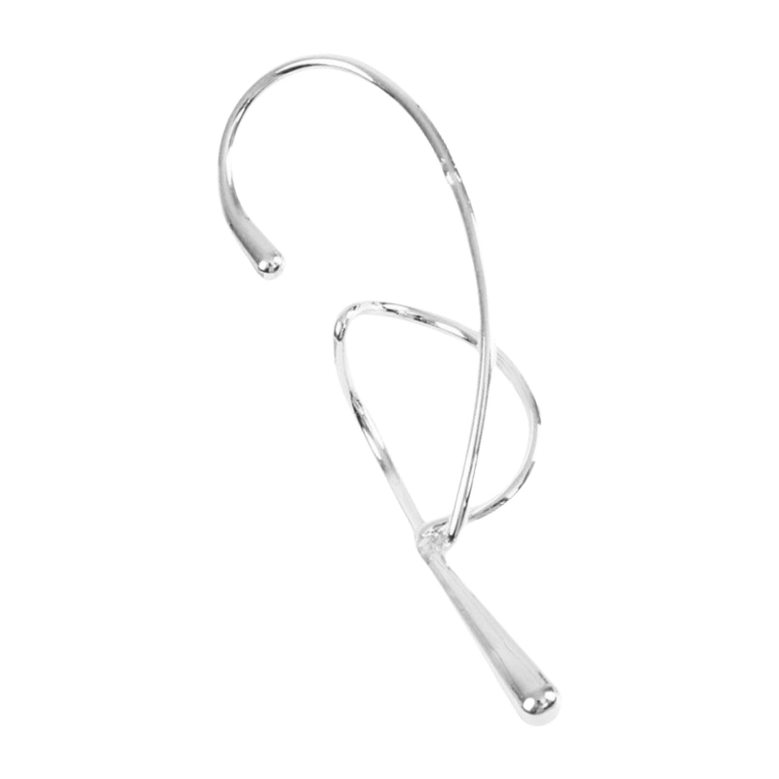 

1 шт. Модный геометрический кафф для уха для женщин, преувеличенная металлическая витая линия, без пирсинга, ювелирные подарки, повседневная носка 2 серебряный