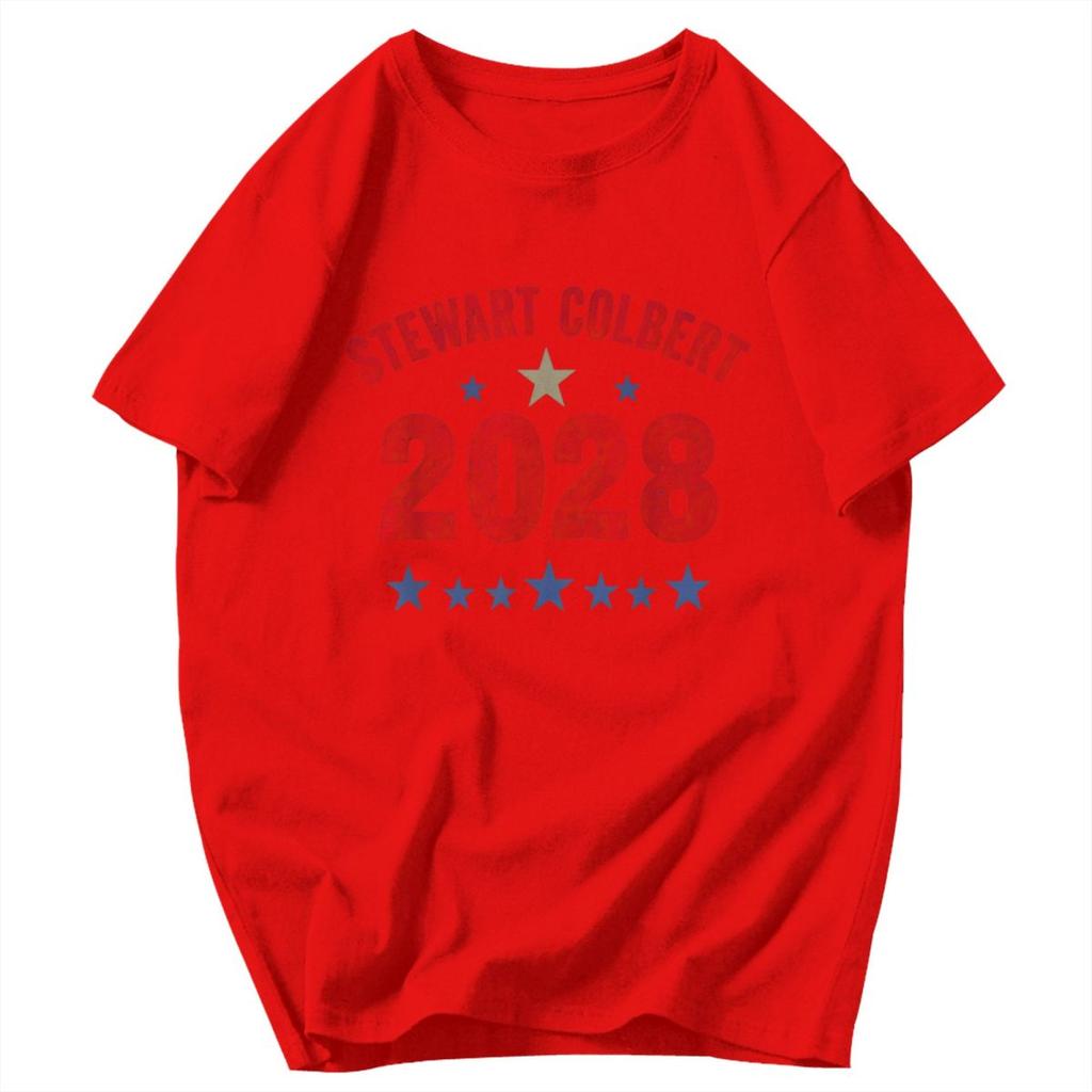Men T Shirt Stewart Colbert 2028 Funny Retro Idea Y2K Graphic Short Sleeve Unisex Clothing T Shirts
