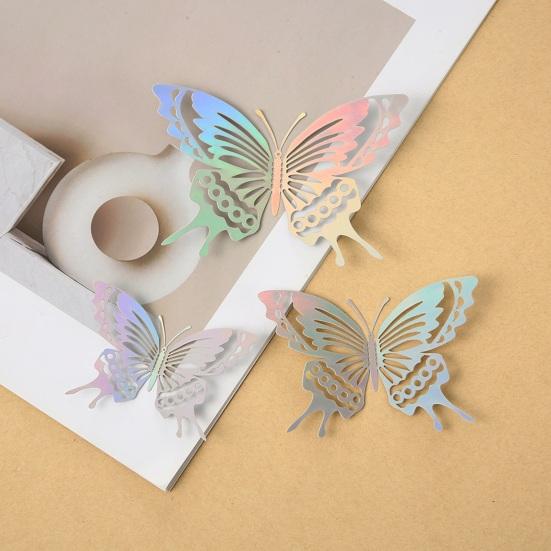 12 Pcs Butterfly Wall Decor 3D Hollow Butterflies Sticker for Birthday Cake Cupcake Toppers Removable DIY Mural Art for Room Office Bedroom