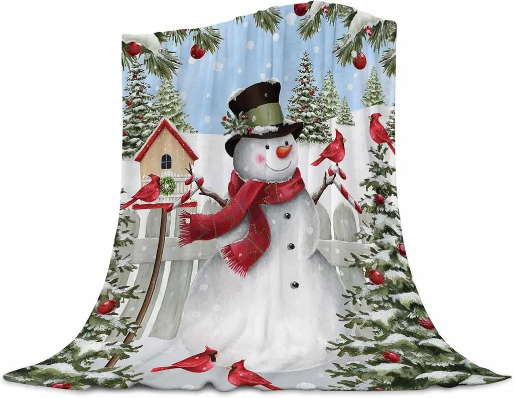 Christmas Gnome Throw Flannel Blanket Merry Christmas Gnome Xmas Gifts Living Room Bedroom Sofa Couch Warm Soft Bed Blanket