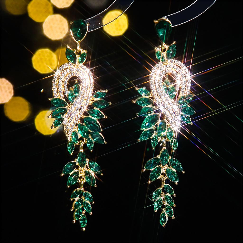 Small Face High-end Colored Glass Rhinestone Earrings Women, Personality Exaggerated Stud Earrings Earrings