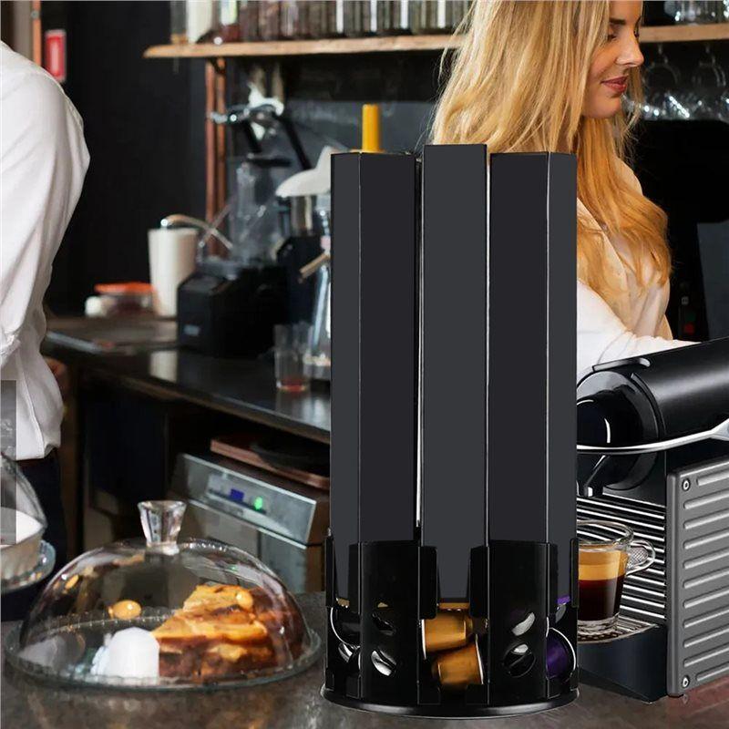 Good-Iron Chrome Plated 60 Pcs Metal Coffee Pod Holder Stand Capsule Storage Rack Box Organizer