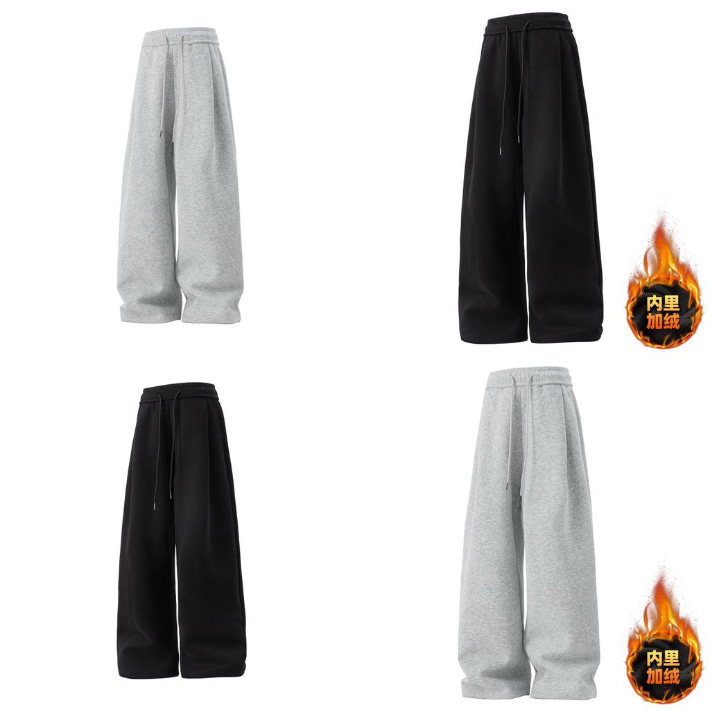 Streetwear Casual Pants With Thickened Polyester Fabric For Youth Lounge Comforts