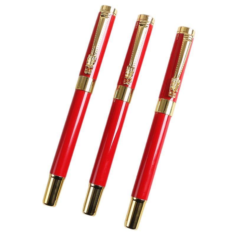 Graduation Gift Pen Gold List Title Pen Good Luck Pen Prayer For Customs Clearance Red Festive Signature Pen Set