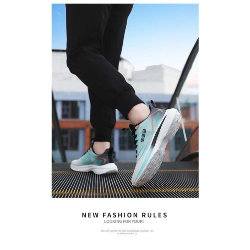 Men's Sports Shoes, Breathable Mesh Upper, Wear-resistant Casual Shoes, Trendy Running Shoes for Teenagers.