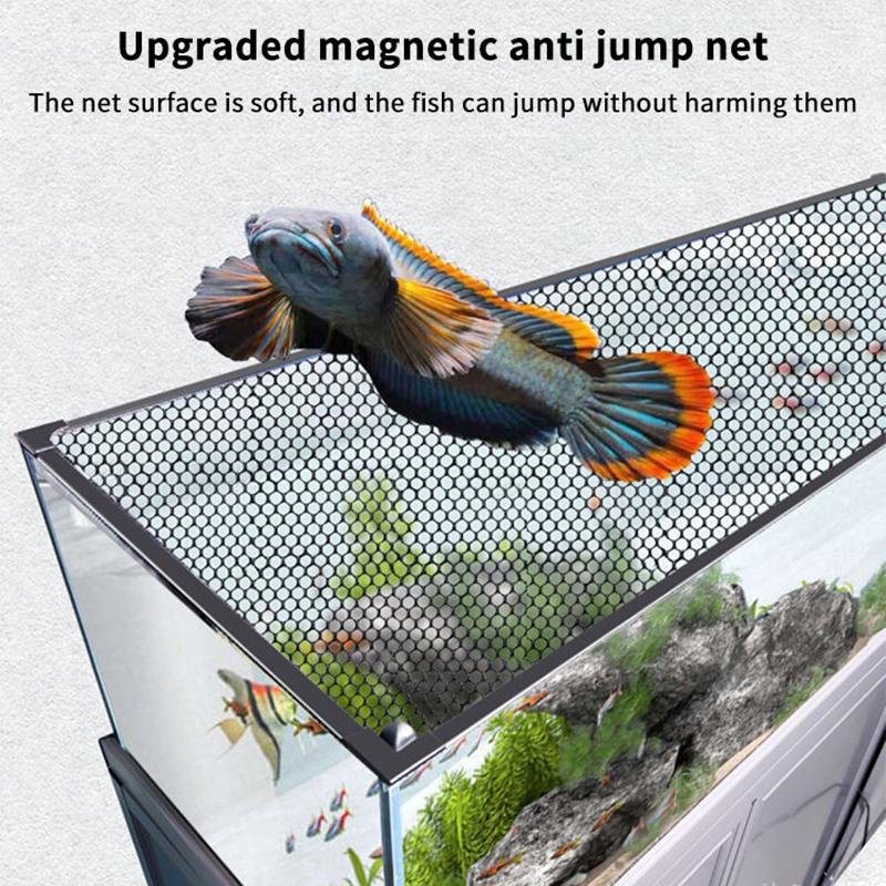 Rete Magnetica Anti-Salto per Acquario Fai da Te Facile Installazione Tagliabile Coperchio per Acquario di Dimensioni Personalizzate