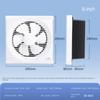 8/10 Inch Ventilation Fan Reversible Through-wall Exhaust Fan with Button Switch Window Shutter Blower Ventilation
