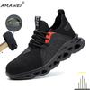 Men Protective Shoes Indestructible  Puncture-proof Men's Breathable Mesh Safety Shoes Work Steel Toe Shoes Anti-slip Shoes