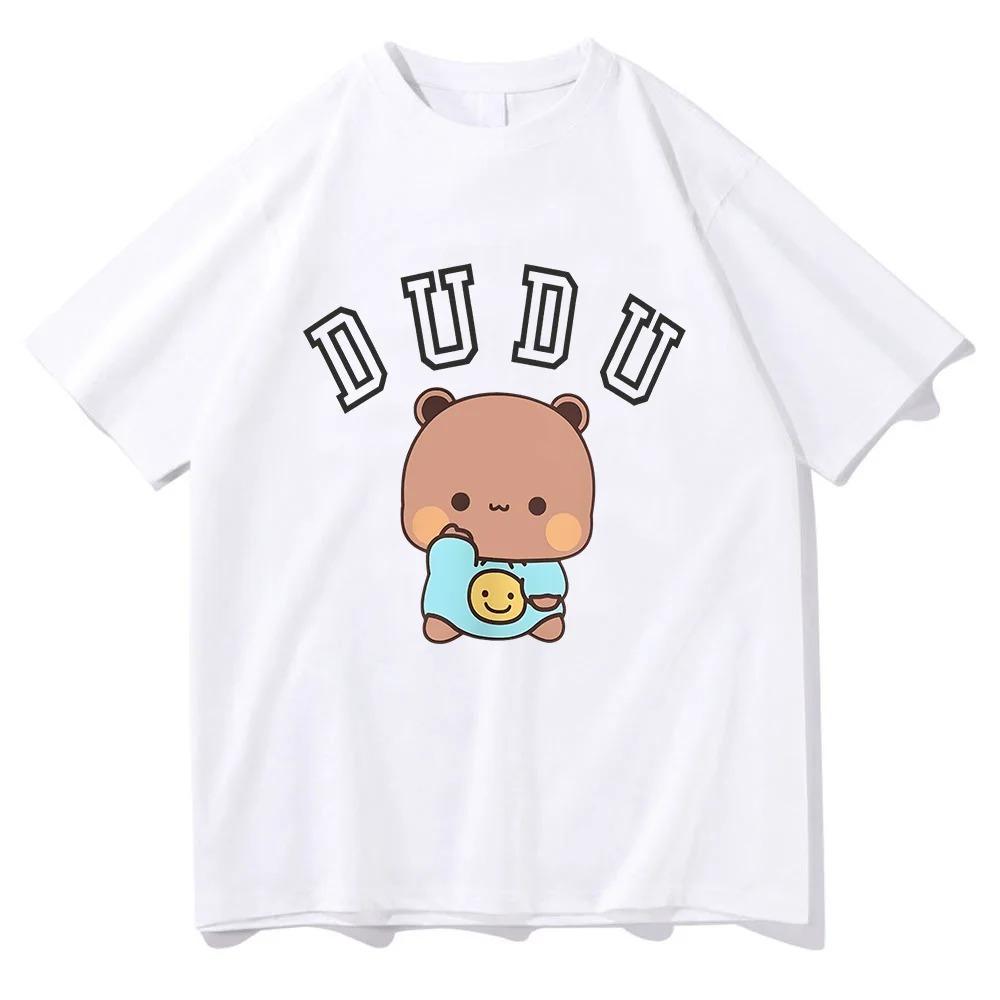 Panda Bear Cartoon Printing T-shirts Short Sleeve Women Men Cotton Tee-shirt Bubu Dudu Cute Graphic Tshirts Casual Summer Tees