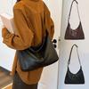 Square Leather Shoulder Bag Y2k Women Handbag Simple Boston Crossbody Bag  Work